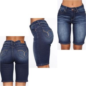 Fashion Nova Dark Denim Bermuda Shorts